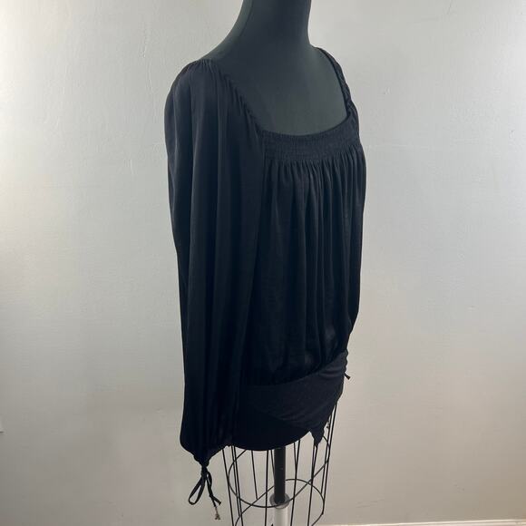 Intimately Free People Black Another Round Bodysuit Top Square Neck Size Large L - Picture 7 of 13
